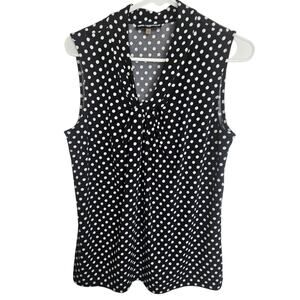 Karl Lagerfeld Paris Women S Polka Dot Gathered Sleeveless Blouse Tank Top Derby